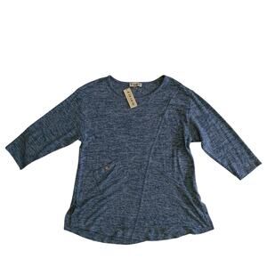 A' La Carte Women's Size M 3/4 Sleeve Pullover Tunic Blouse Top NEW